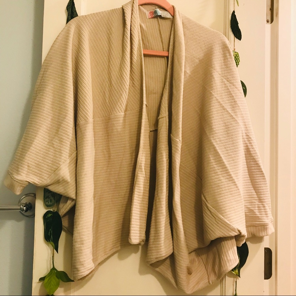 Free People Beach Cream Tan Cover Up Cardigan - Picture 6 of 10